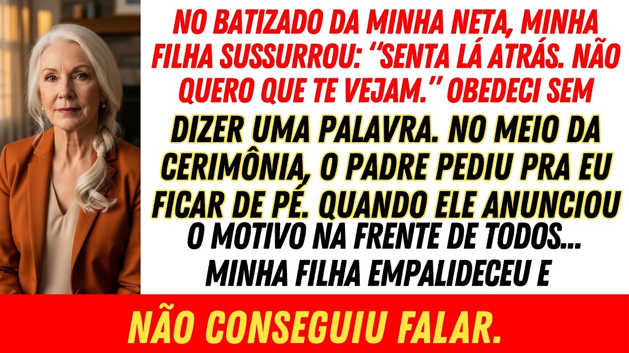 Minha filha me escondeu no batizado da neta — o padre pediu pra eu levantar e...