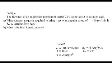 Physics 01 Module 08 Sample Problem 04 Sample on flywheel, energy total