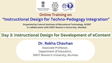 Day 3: Instructional Design for Development of eContent |