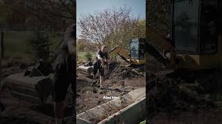 Grünbrache entfernen &amp; Rasen neu anlegen 🌱 #galabau #gartenbau #rasenbau
