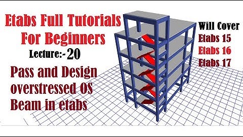 Etabs Full Tutorials for beginners | Pass and Design overstressed OS Beam in Etabs | Lec 20