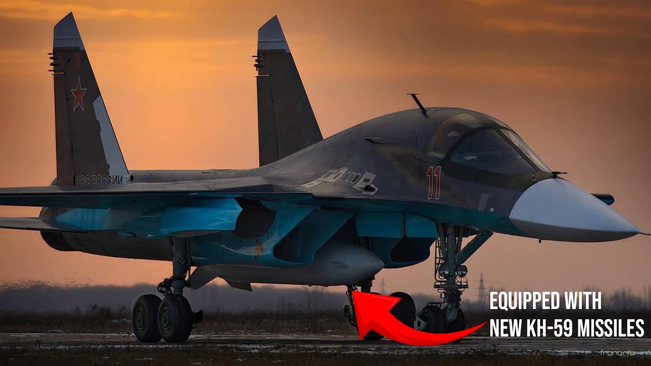 Россия пополнила свой арсенал модернизированными истребителями-бомбардировщиками Су-34 для усилен...