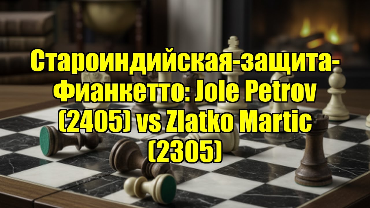 Староиндийская-защита-Фианкетто: Jole Petrov (2405) vs Zlatko Martic (2305)
