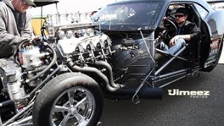 JOHN SCALI JR WARMING UP HIS '67 665CI BBC EFI CAMARO