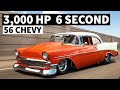 3000hp, 6 Second Street Driven ’56 Chevy With Twin Turbos and Steel panels