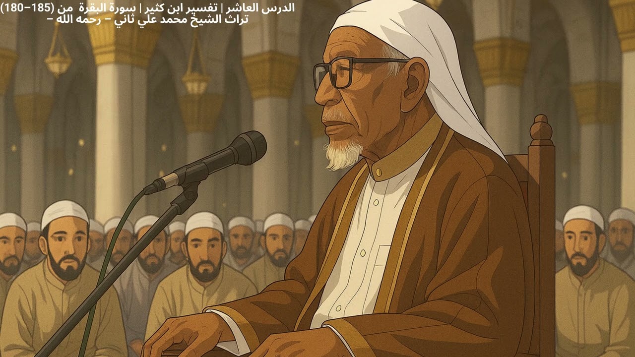 الدرس العاشر | تفسير ابن كثير | سورة البقرة  180–185 من تراث الشيخ محمد بن علي ثاني  رحمه الله