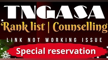 tngasa counselling 2022 | tngasa admission | rank list released | Rank list link issue 💫