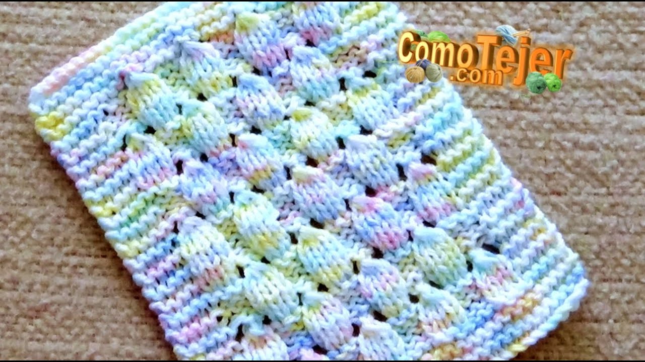 Cómo Tejer Puntada Colcha Manta Cobija Medidas Free Knitting Patterns 2 agujas, tricot palillos 1169