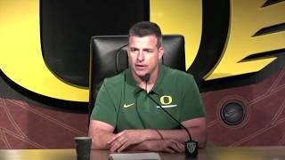 Oregon Ducks head coach Mario Cristobal on OC Marcus Arroyo