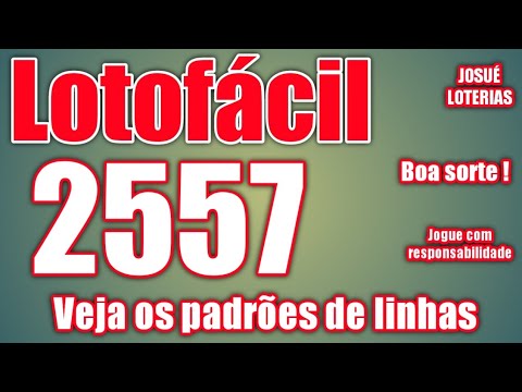 Lotofácil 2557. Sugestões Tendência analise e palpites.