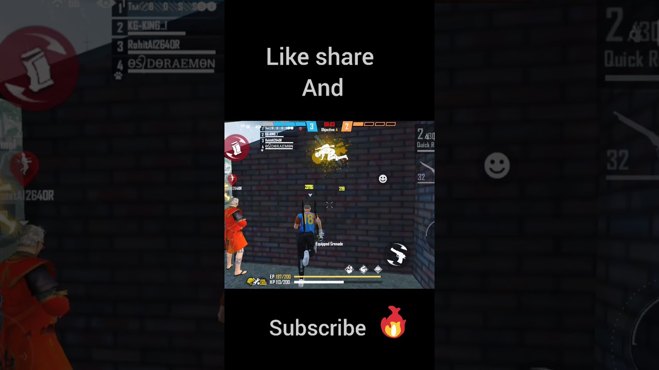 💥😅OP 1V3 CLUTCH WITH GRENADE🔥🔥 BY (KG_KING FF) 