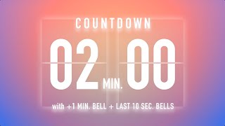 2 Minutes Countdown Timer Flip Clock / + Bells 🔔🌅