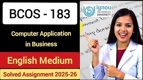 IGNOU BCOS-183 Solved Assignment 2025-26 | July 2025 & January 2026 | English Medium