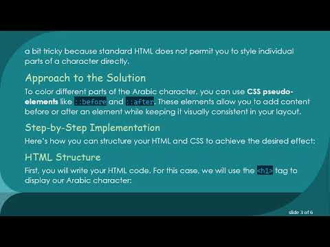 How to Color Arabic Letters in an HTML Page?