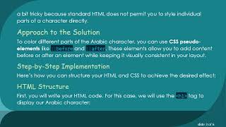 How to Color Arabic Letters in an HTML Page?