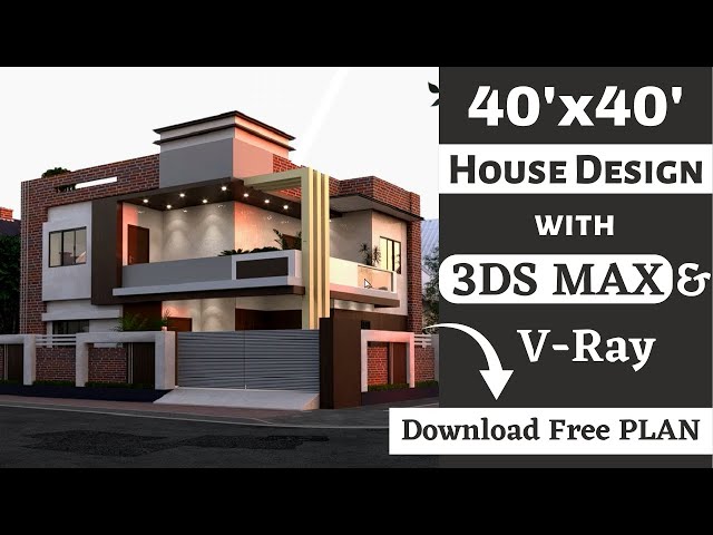 Duplex House Design in 3DS Max with V-Ray | Complete Project from AutoCAD Plan to Final Rendering class=