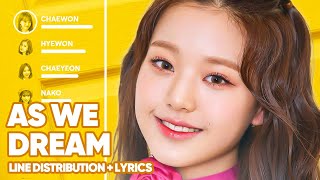 IZ*ONE - As We Dream/Yume wo Miteiru Aida (Korean Ver.) Line Distribution   Lyrics PATREON REQUESTED