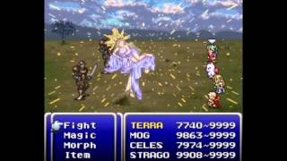 Final Fantasy VI (SNES) Combat Exhibition (All Items, Magic, Espers, Skills, Desperation Attacks)