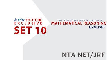 Previous Year Questions Of UGC NTA NET June 2020 Examination | Mathematical Reasoning  | SET 10