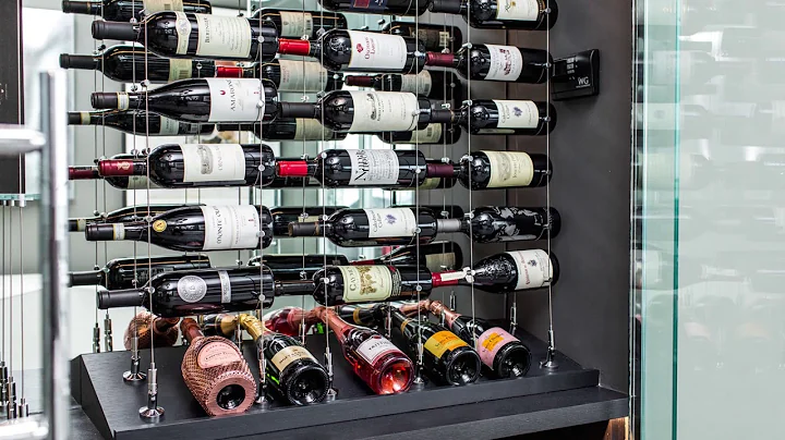 Modern Wine Cellar featuring the Cable Wine System, 'All Glass Wine Cellar'