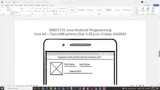 AWD1112 - Java-Android Programming - Day#34 - Unit04 - Hands-On Test Explained - 02-23-2022