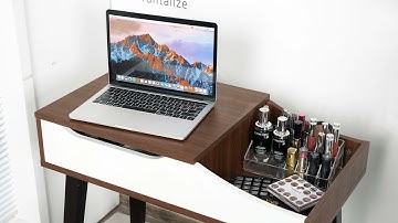 Costway Vanity Table Set with Flip Top Mirror and Padded Stool