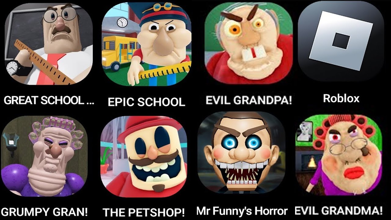 ROBLOX.ESCAPE MR. STINKY DETENTION!,EPIC SCHOOL ESCAPE!.GRUMPY GRAN!,SIR SCARY'S MANSION...