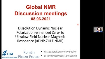 Dissolution DNP-enhanced Zero- to Ultralow-Field NMR | Román Picazo-Frutos | Session 29