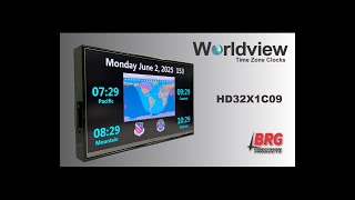 HD32X1C09 Worldview Time Zone Clock by BRG Precision Products