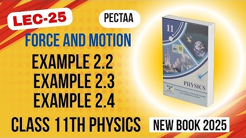 Example 2.2 | Example 2.3 | Example 2.4 | Class 11th Physics New Book 2025 | PECTAA