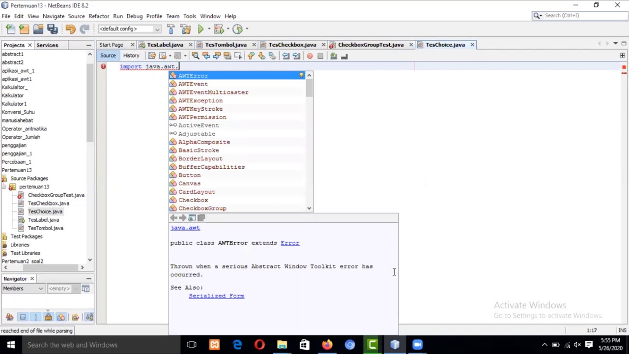 Pertemuan 13 AWT Java "Penggajian" - YouTube