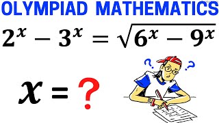 Math Olympiad Question | Solve the Radical and Exponential Equation | Math Olympiad Training