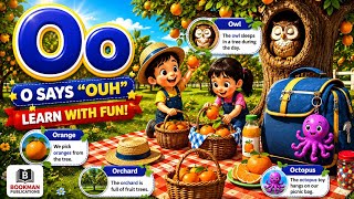 O Letter Words for Kids O Says OUH Learn English A to Z Nursery English Bookman Kids World