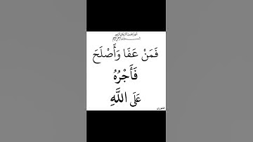 سورة الشورى فَمَنْ عَفَا وَأَصْلَحَ فَأَجْرُهُ عَلَى اللَّهِ إِنَّهُ لَا يُحِبُّ الظَّالِمِينَ