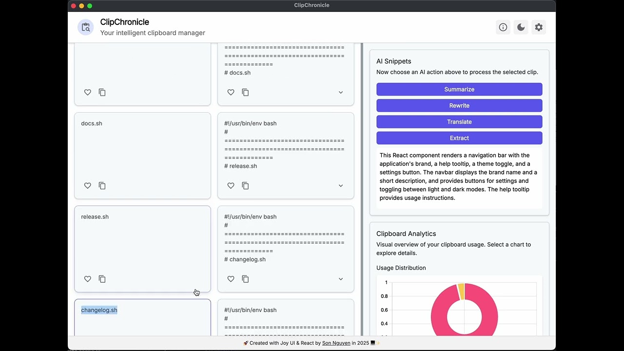 ClipChronicle Native Desktop App Demo