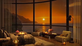 Cozy Bedroom Ambience on Sunset Beach 🌅 Calm Jazz Music for Deep Sleep, Relax, Work & Study 4K by Cozy Apartment 5,872 views 6 months ago 23 hours