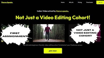 FIRST ASSIGNMENT IN @TharunSpeaks NOT JUST A VIDEO EDITING COHORT 9.0