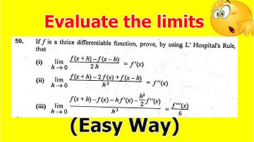 21.Evaluate the following limits | Find the limits | Calculus | Indeterminate forms | easy way