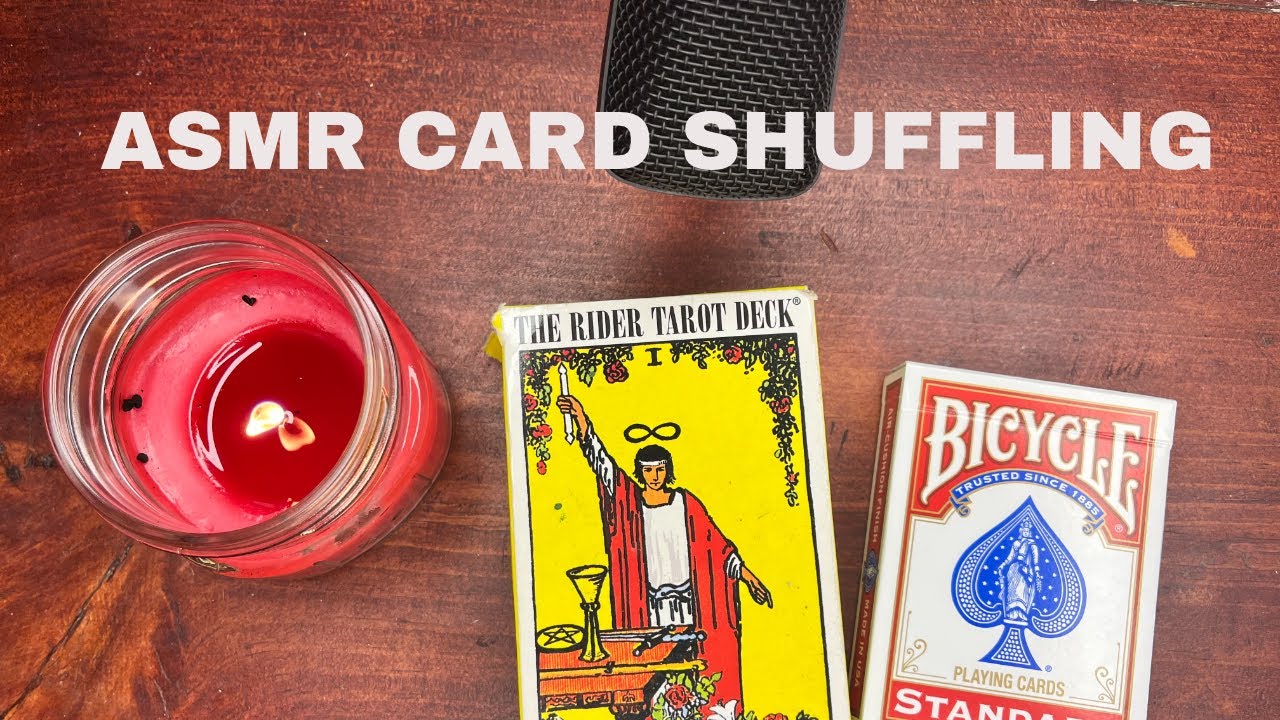 Relaxing ASMR Card Shuffling Sounds Tarot and Playing Cards(no