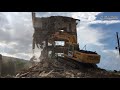 Dangerous Building Demolition Excavator Skill, Fastest Collapse Heavy Equipment Working