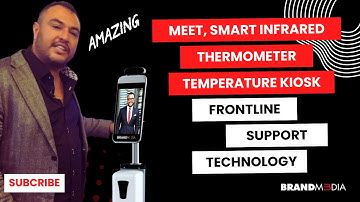 Meet, Smart Infrared Temperature Thermometer LCD Kiosk. Frontline Support Technology by Brand M3dia