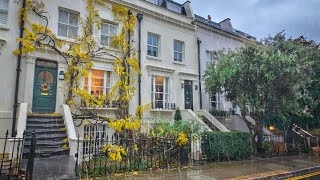 A London Rain Walk in Posh Kensington ☔ Ambient 4K HDR London Walk ASMR