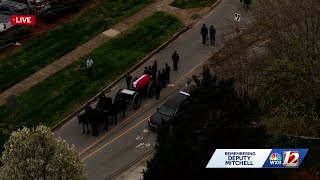 Body of fallen deputy Kaleb Mitchell loaded into caisson