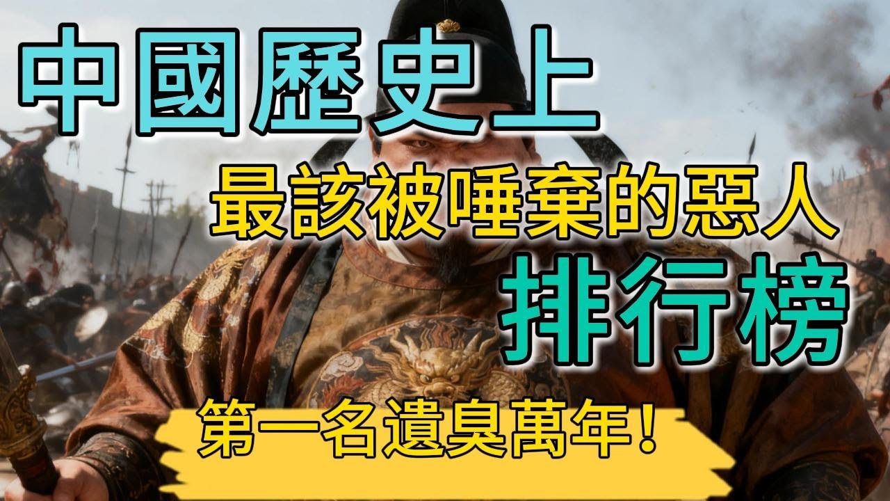 毀三觀！中國歷史上最該被唾棄的惡人排行榜，第一名遺臭萬年！