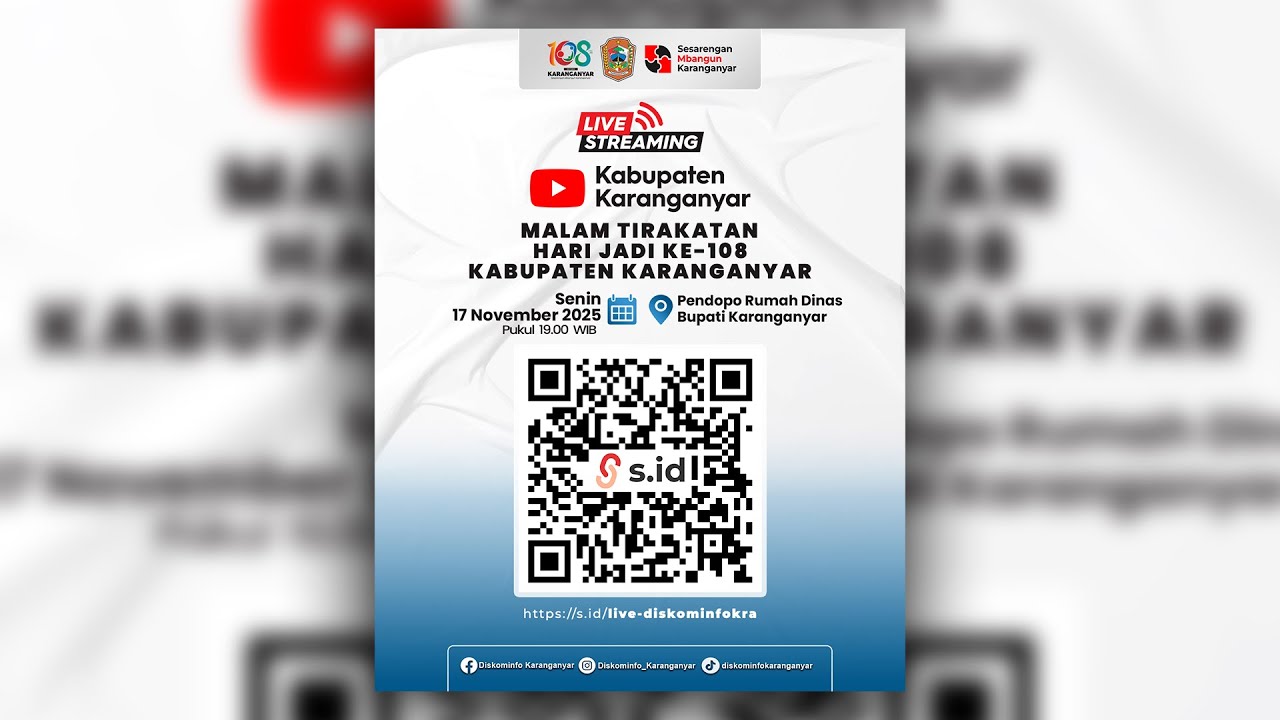 Live | Malam Tirakatan Hari Jadi ke-108 Kabupaten Karanganyar