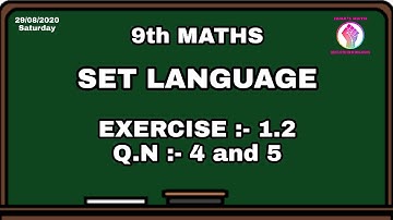 9th Maths || Chapter - 1 || Exercise 1.2 || Q.No. 4 and 5 || TN Samacheer Kalvi || New Syllabus