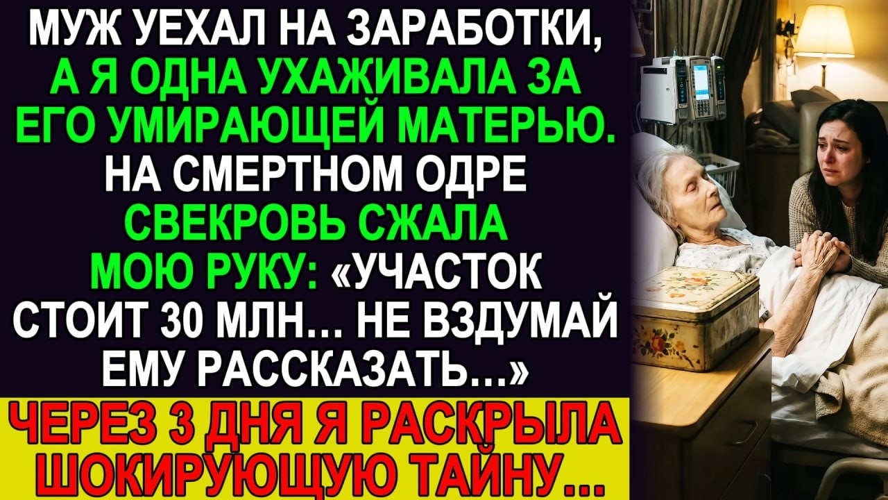 Свекровь сжала мою руку на смертном одре: «Участок стоит тридцать миллионов… ему ни слова»