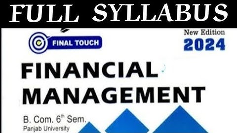 Financial Management- Important Questions One shot Final touch Bcom 6 Sem Punjab University #exam