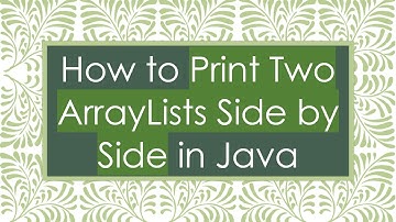 How to Print Two ArrayLists Side by Side in Java