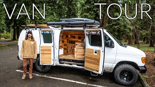 VAN TOUR | Ford E-350 Camper Van Conversion | Heavy Duty Insulation For Long-Term Winter Vanlife